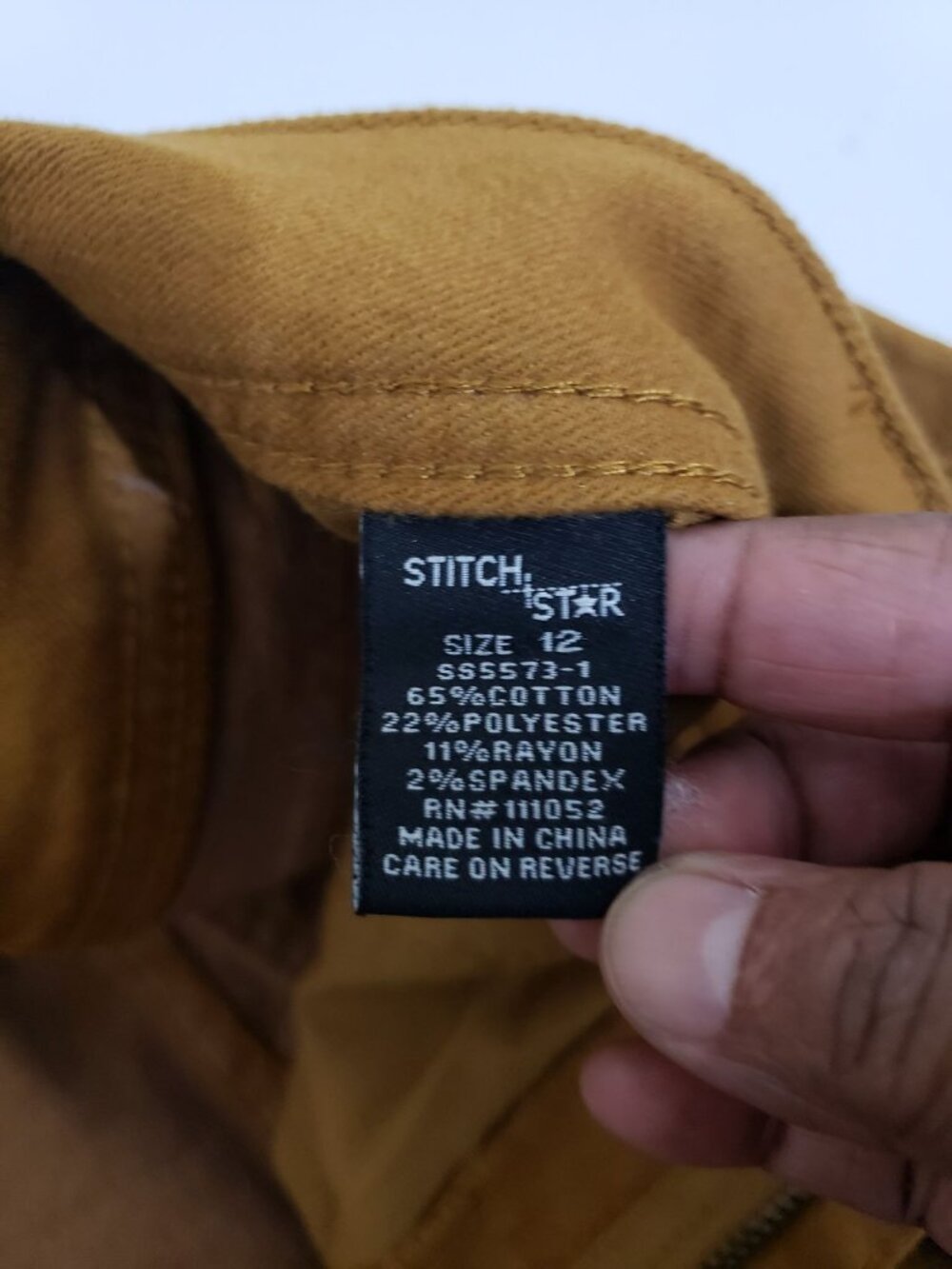 Stitch Star, gold, wide leg crop denim pants, size 12 - Picture 5 of 6